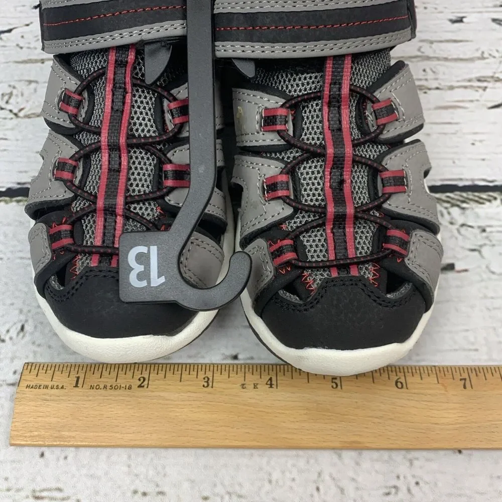 Wonder Nation Water Sandals Boys Fisherman Gray Red Hook‎ Loop [Size 13] 🆕